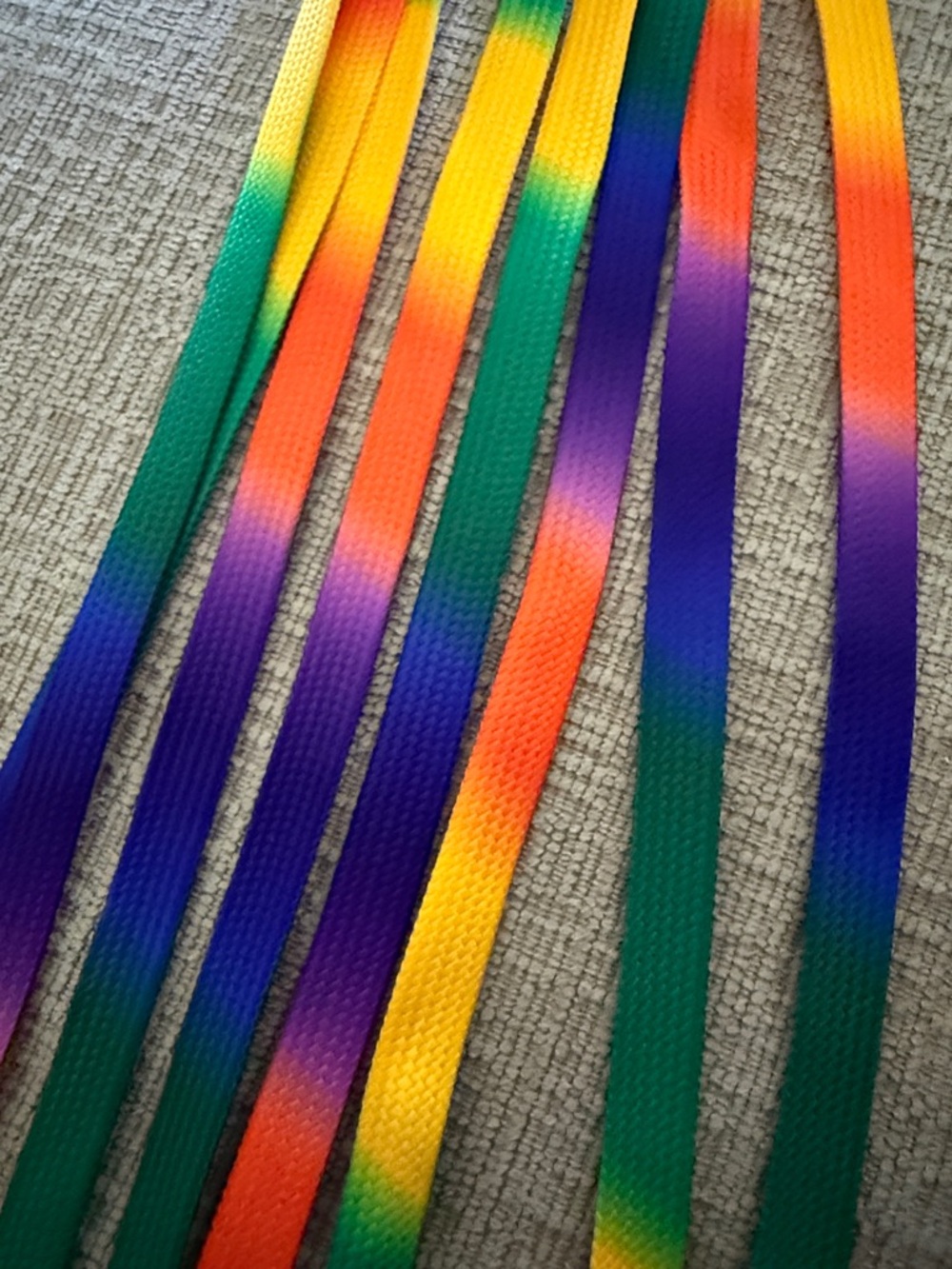 Bright Rainbow Ombre Shoe Laces - Picture 2 of 3